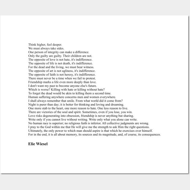 Elie Wiesel Quotes Wall Art by qqqueiru